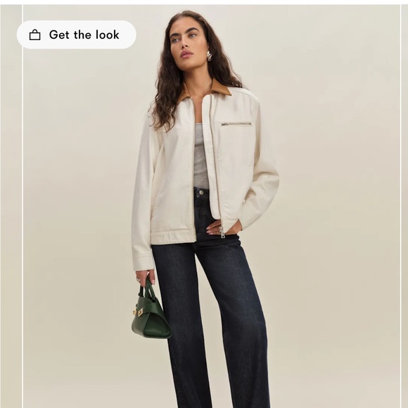 Reformation Harrison Utility Jacket Cream Brown Size S - Picture 4 of 11